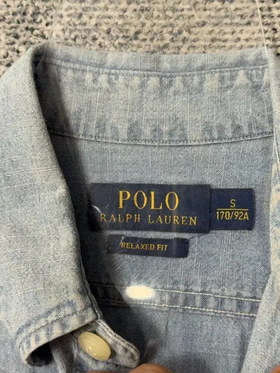 폴로 릴렉스핏 빈티지 백프린팅 워싱 데님 셔츠 S 상품이미지8