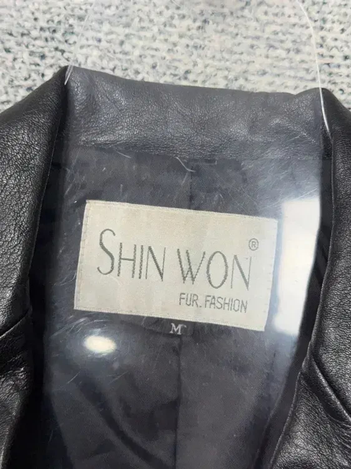 블랙 빈티지 여성 가죽 투버튼 블레이저 M 상품이미지6