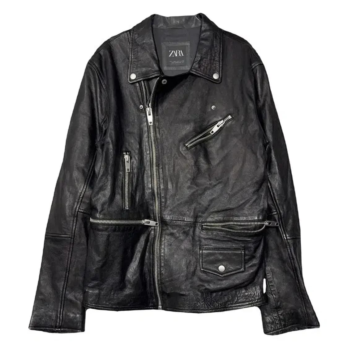 자라 블랙 양가죽 램스킨 라이더 자켓 L 상품이미지1