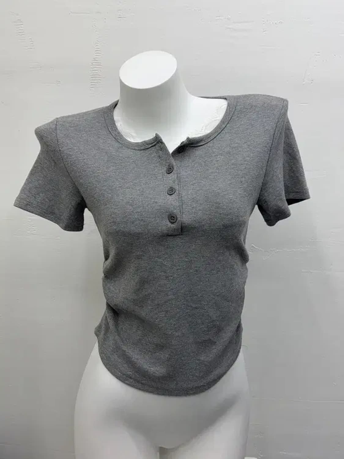 그레이 레이스 딱붙 반팔티 S 상품이미지1