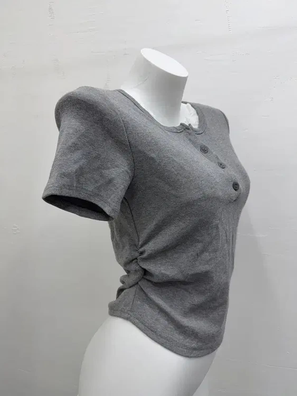 그레이 레이스 딱붙 반팔티 S 상품이미지2