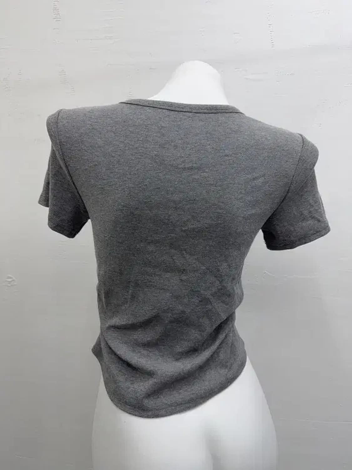 그레이 레이스 딱붙 반팔티 S 상품이미지3