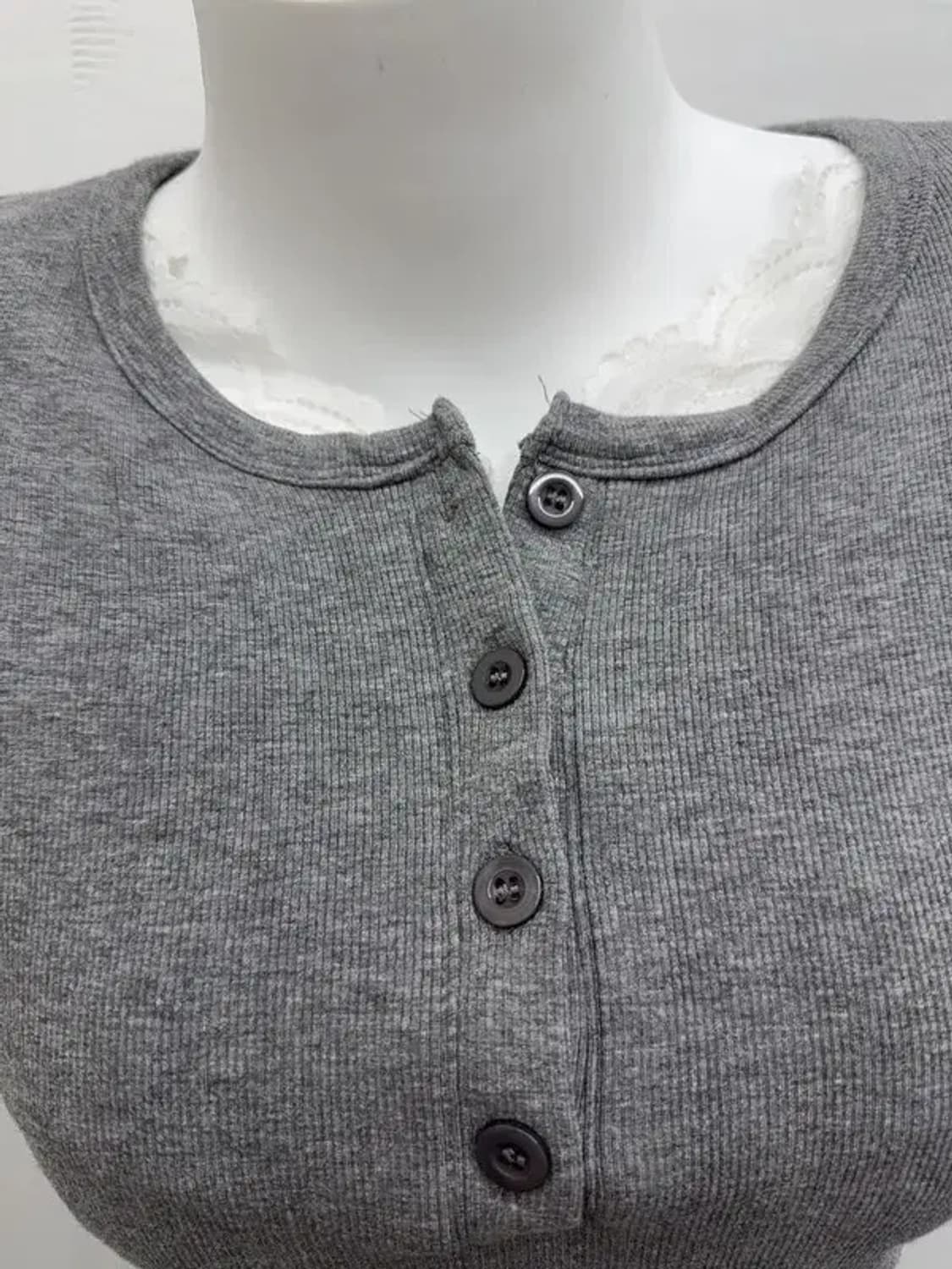 그레이 레이스 딱붙 반팔티 S 상품이미지6