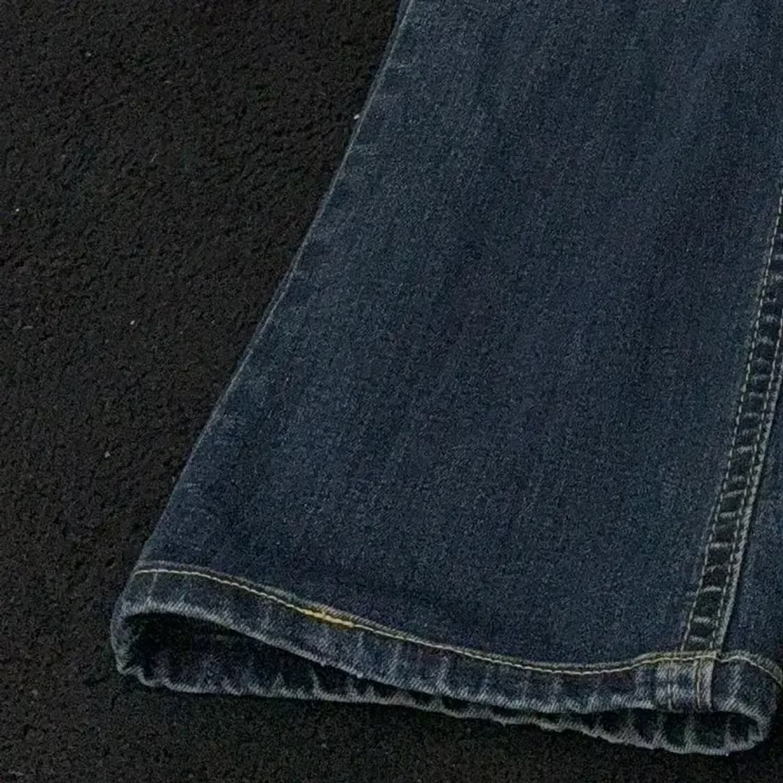 네이비 백자수 부츠컷 청바지 27 상품이미지3