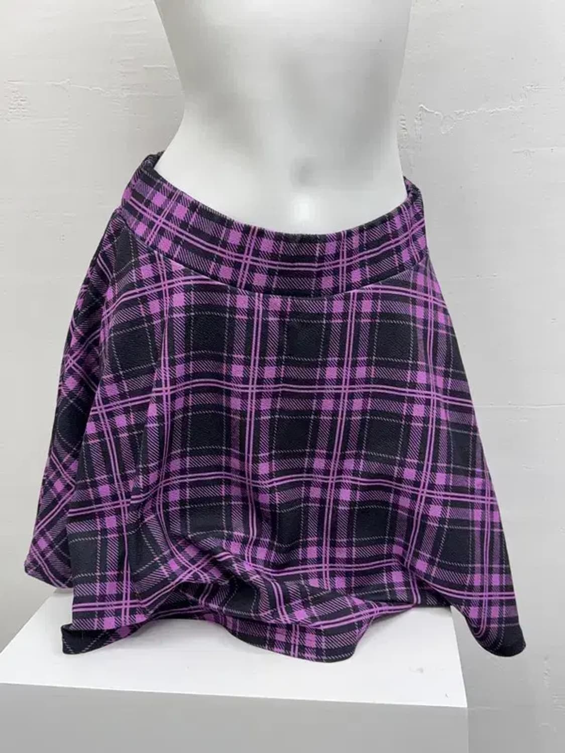 체크 퍼플 미니스커트 F 상품이미지1