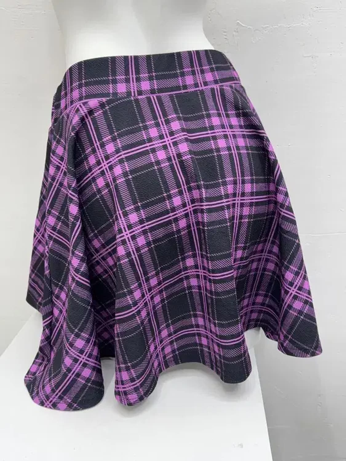 체크 퍼플 미니스커트 F 상품이미지2