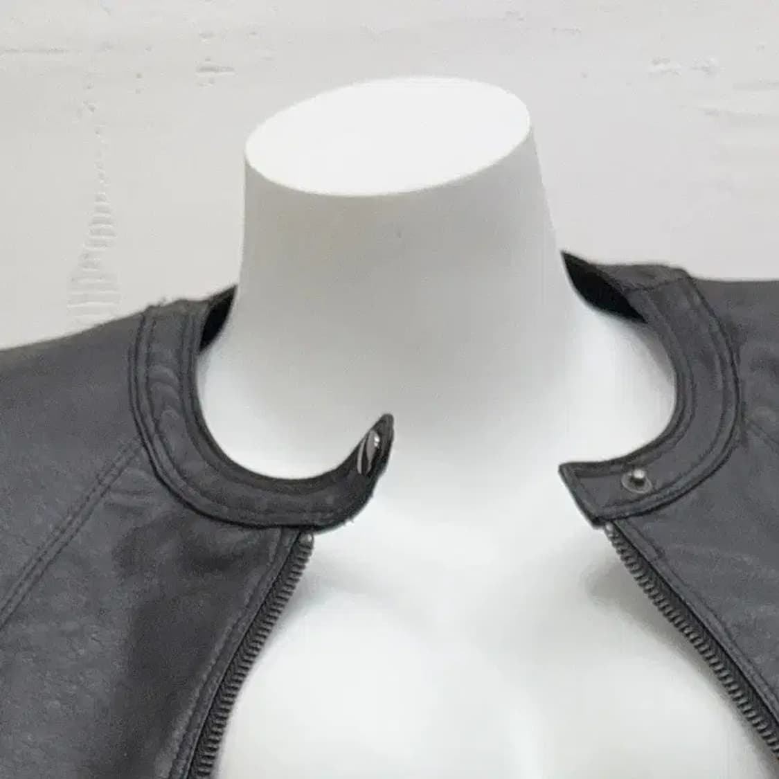 차이나넥 블랙 가죽 자켓 4 상품이미지4