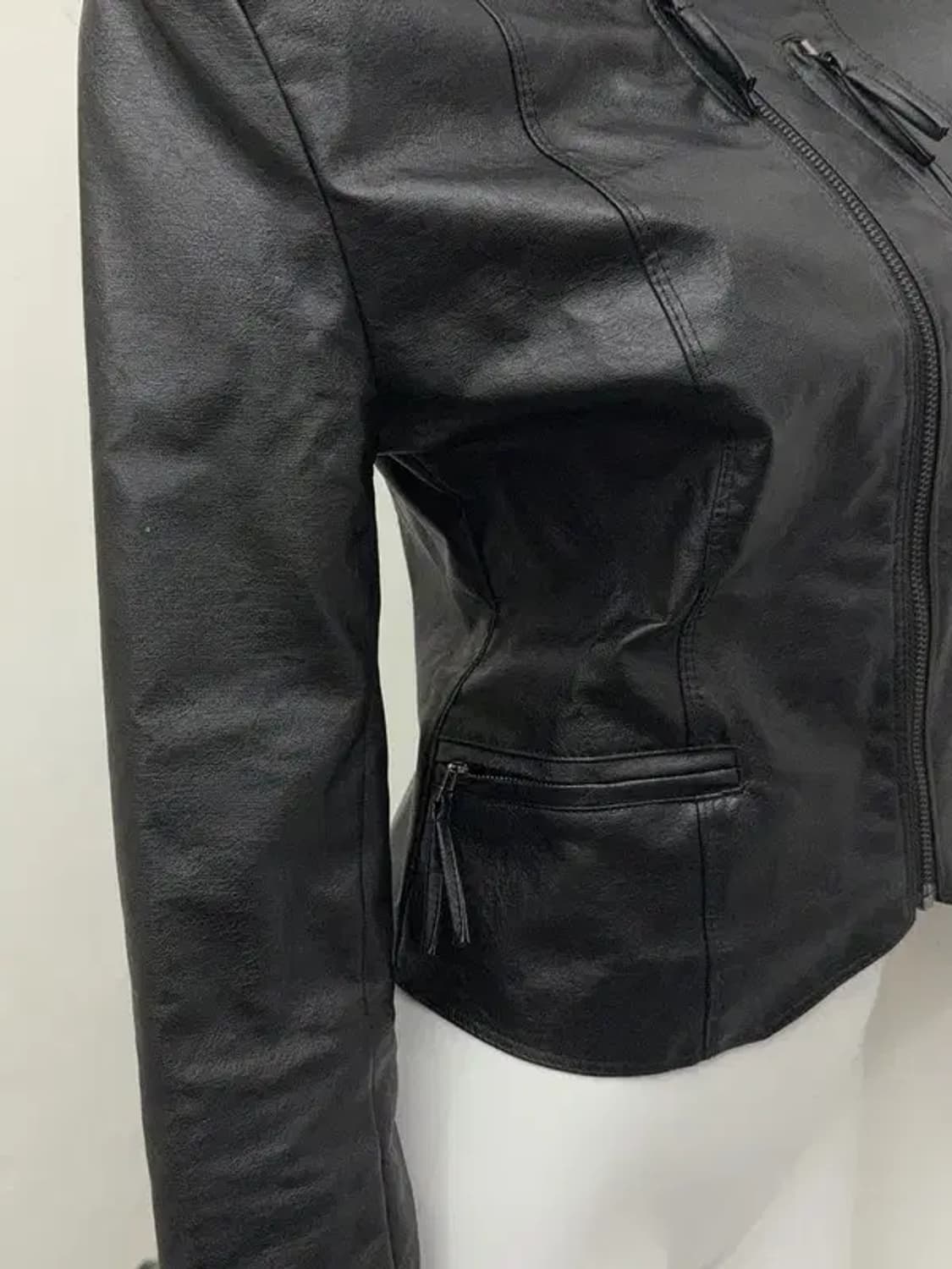 차이나넥 블랙 가죽 자켓 4 상품이미지6