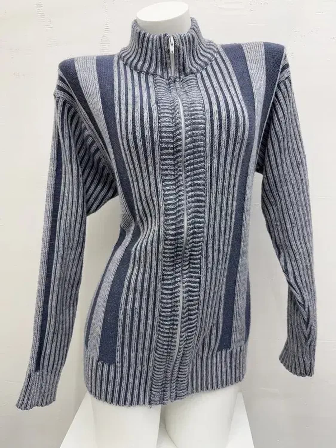 스트라이프 블루 집업 L 상품이미지2