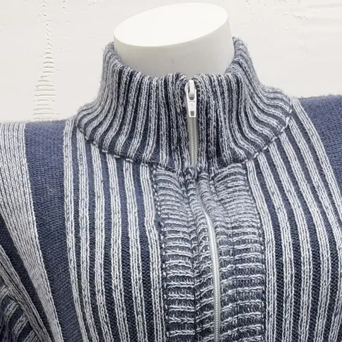 스트라이프 블루 집업 L 상품이미지4