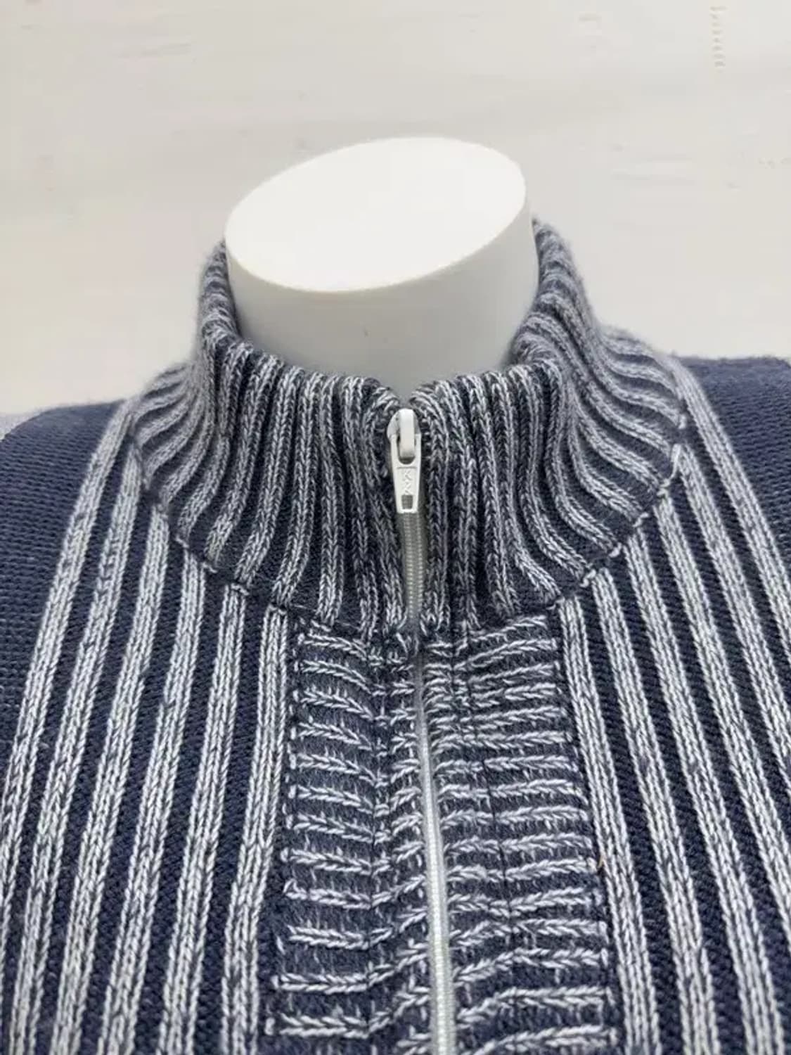 스트라이프 블루 집업 L 상품이미지8