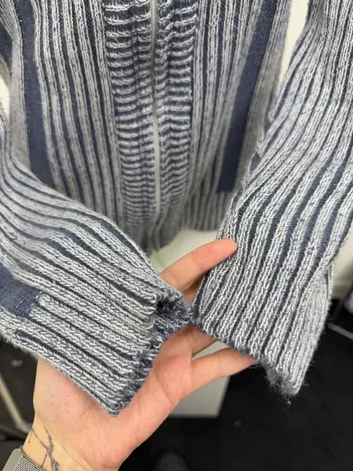 스트라이프 블루 집업 L 상품이미지9