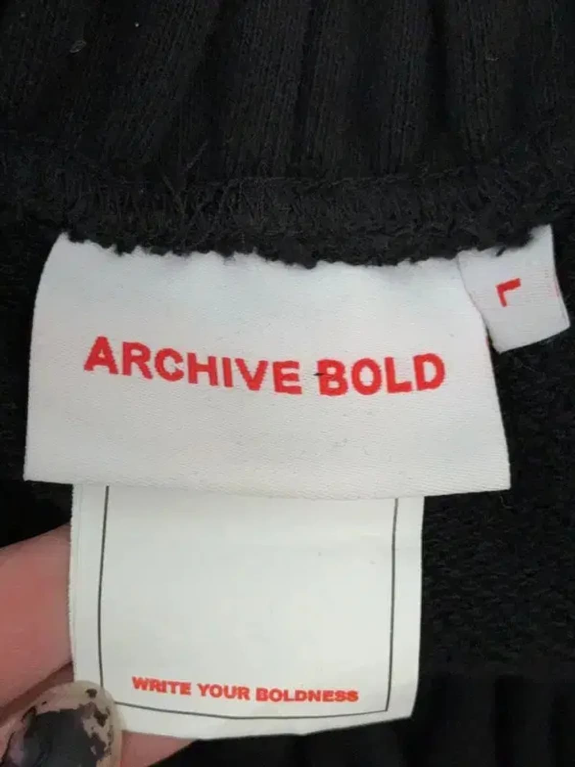 아카이브 볼드 프린팅 블랙 밴딩 팬츠 L 상품이미지9