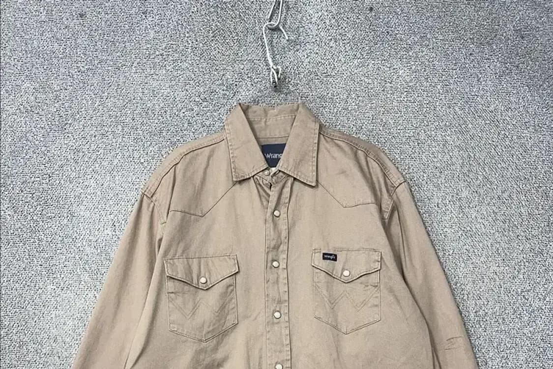랭글러 빈티지 베이지 웨스턴 셔츠 L 상품이미지3