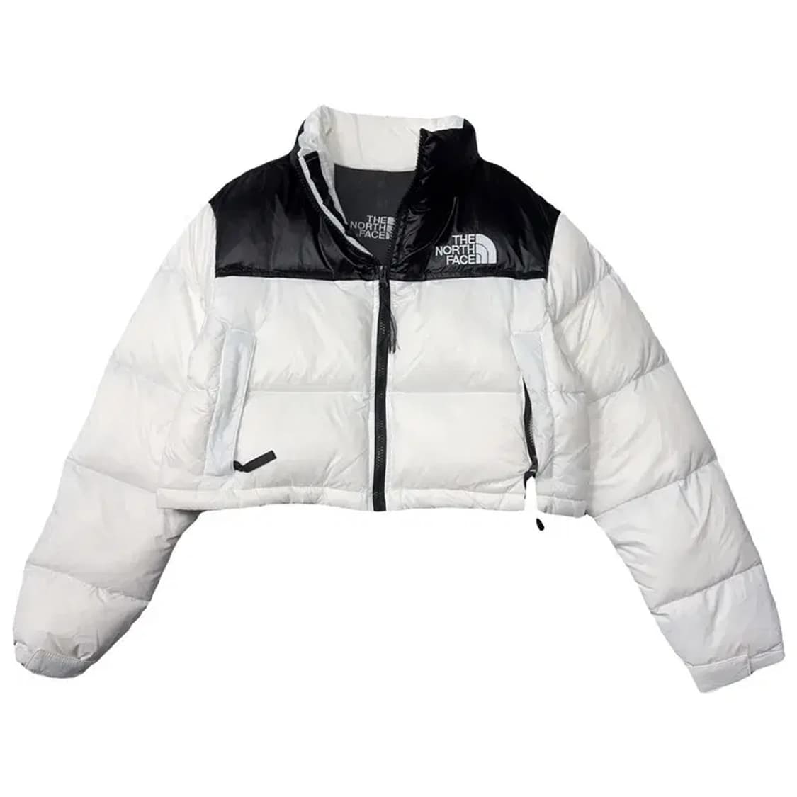 [새상품]노스페이스 화이트 로고 크롭 패딩 S 상품이미지1