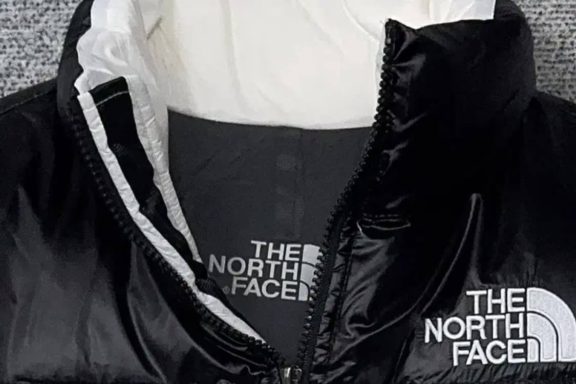 [새상품]노스페이스 화이트 로고 크롭 패딩 S 상품이미지5