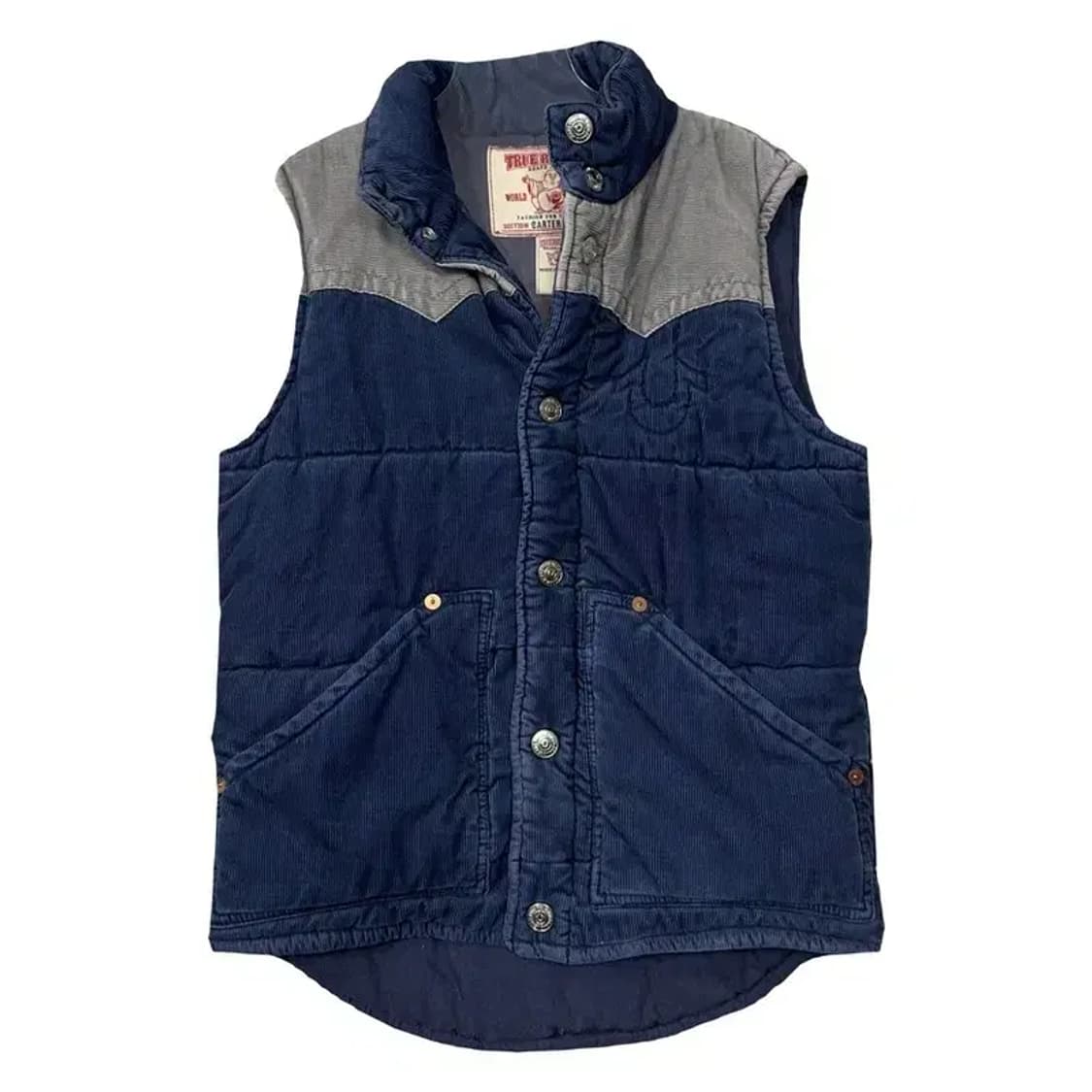 트루릴리젼 데님 인디고 패딩 조끼 M 상품이미지1