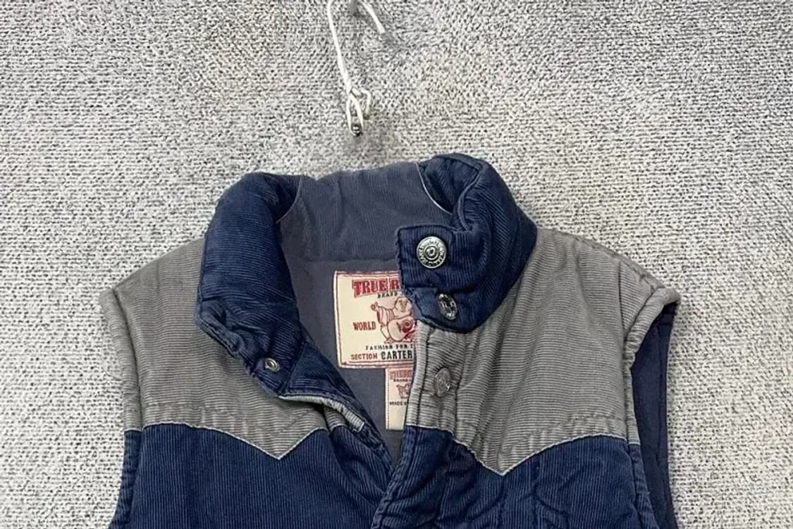트루릴리젼 데님 인디고 패딩 조끼 M 상품이미지3