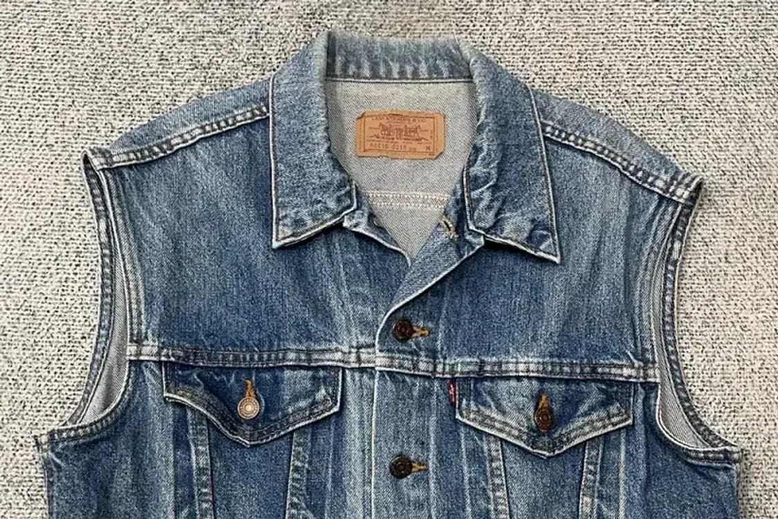 리바이스 빈티지 워싱 데님 조끼 M 상품이미지3