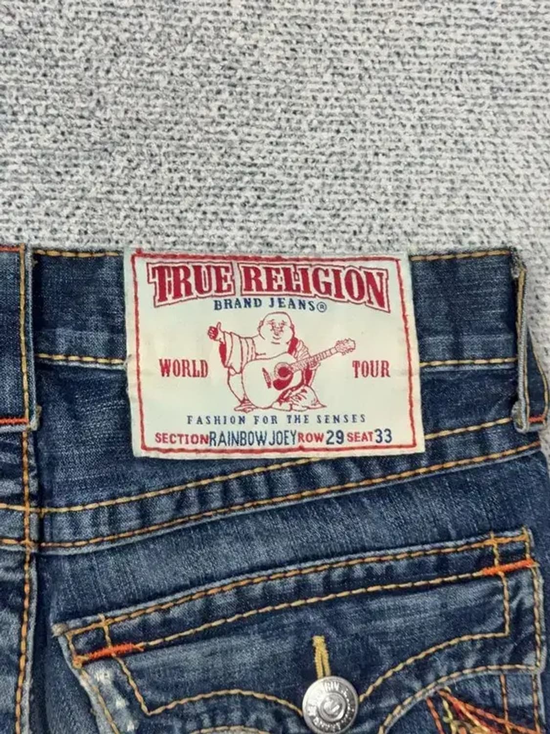 트루릴리젼 워싱 스티치 빈티지 Y2K 부츠컷 데님팬츠 32 상품이미지9