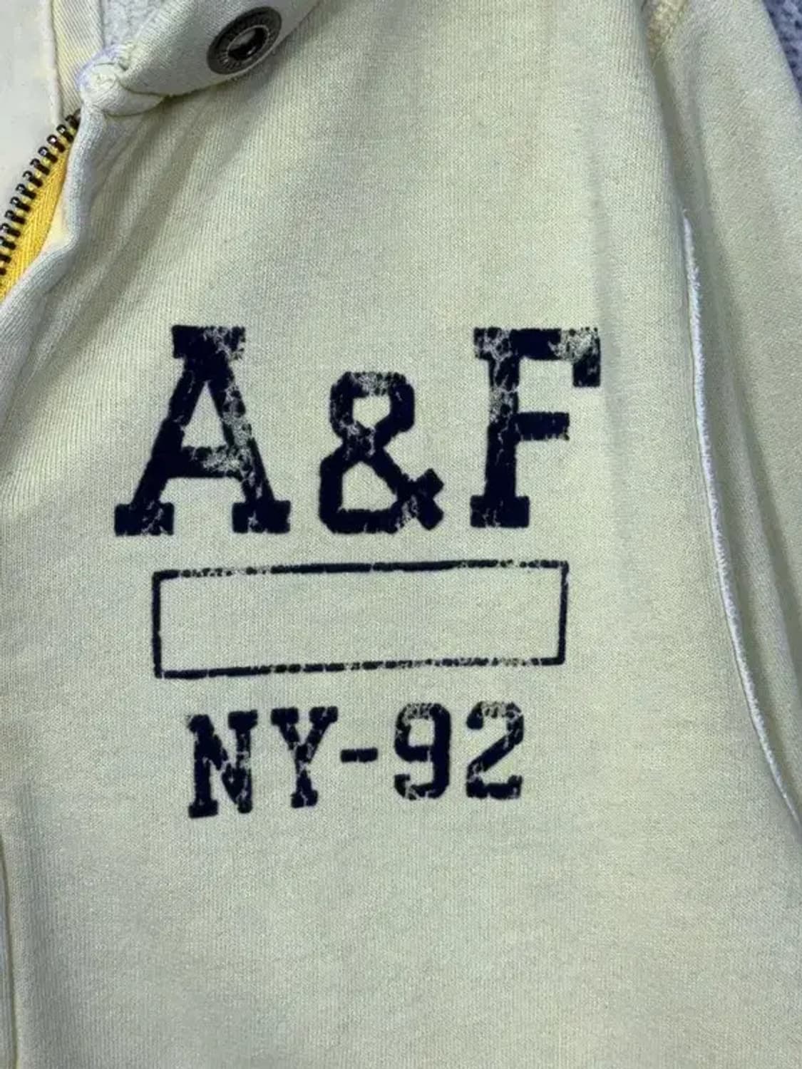 아베크롬비 y2k 자수 로고 옐로우 후드 집업 L 상품이미지6