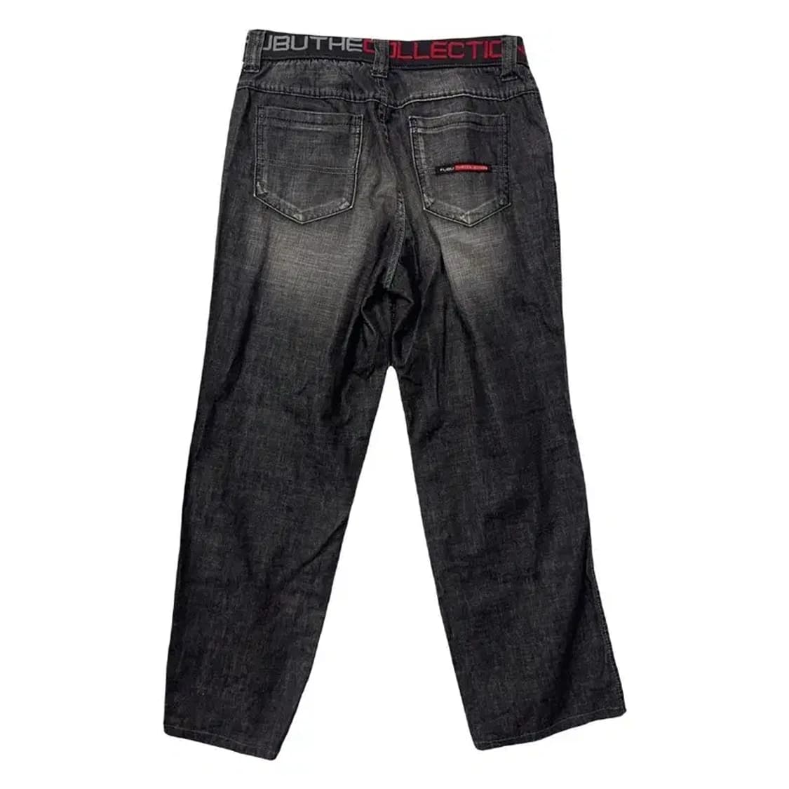 푸부 Y2K 흑청 워싱 디테일 데님팬츠 76 상품이미지2