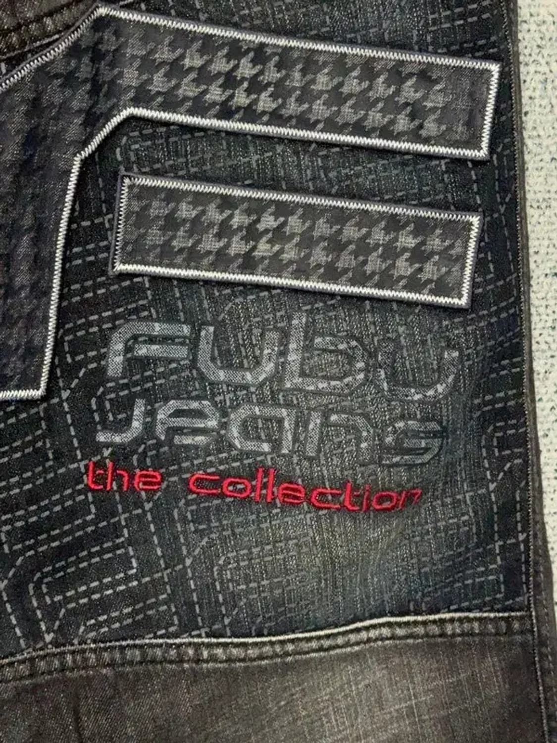 푸부 Y2K 흑청 워싱 디테일 데님팬츠 76 상품이미지6