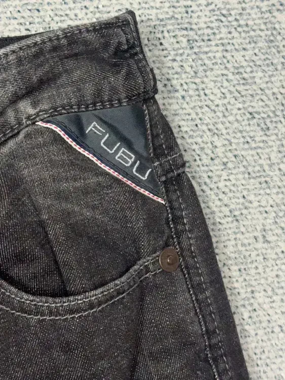 푸부 Y2K 흑청 워싱 디테일 데님팬츠 76 상품이미지8