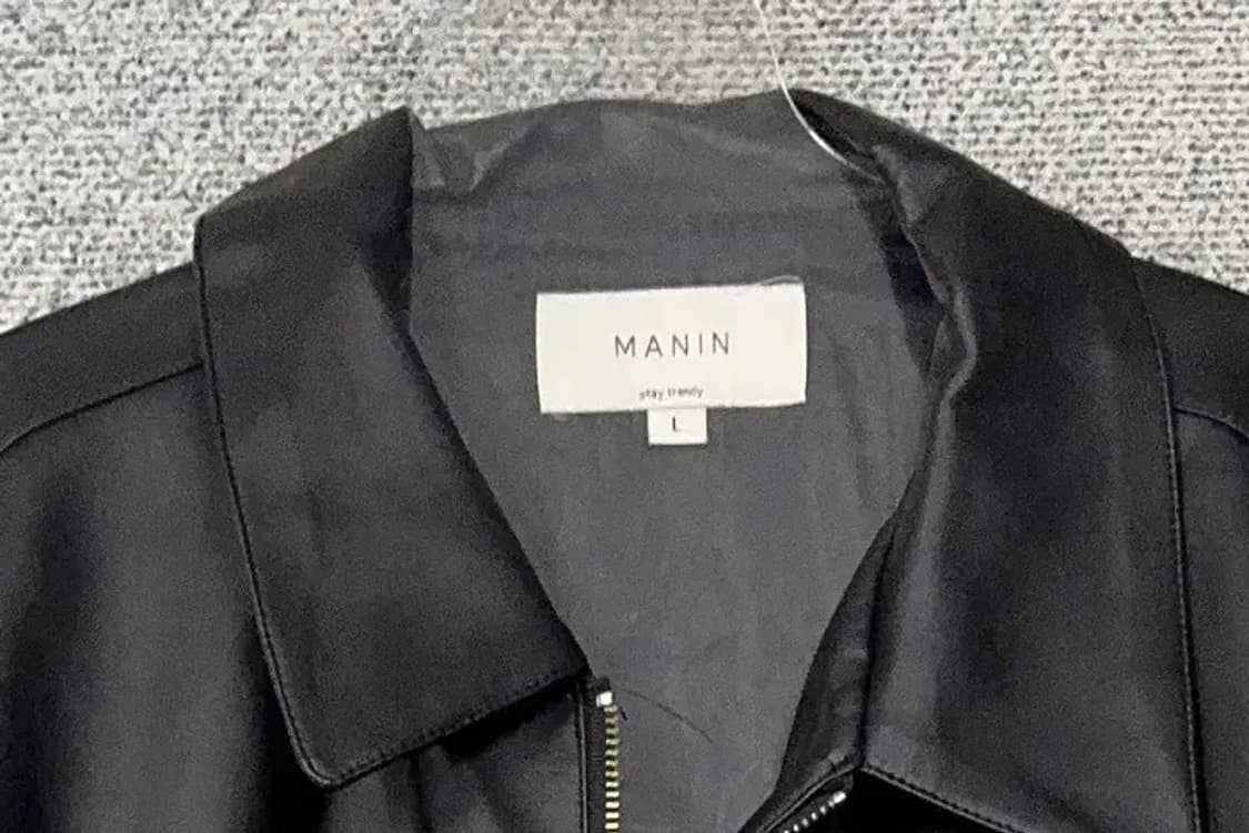 빈티지 포켓 카라 레더 집업 자켓 L 상품이미지5