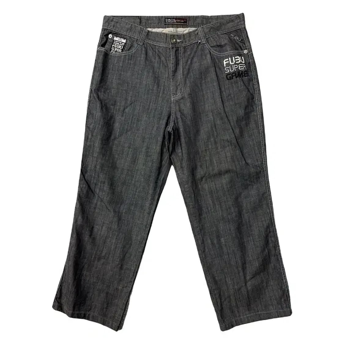 푸부 흑청 생지 빈티지 오버 사이즈 청바지 38 상품이미지1