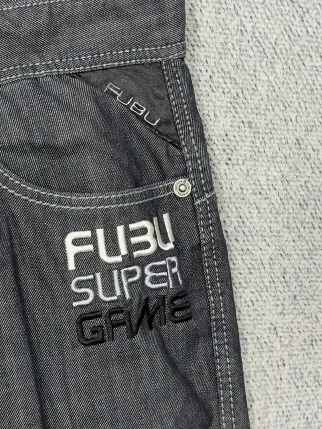 푸부 흑청 생지 빈티지 오버 사이즈 청바지 38 상품이미지8