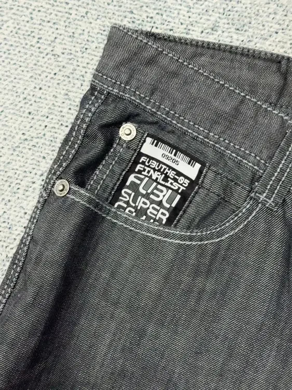 푸부 흑청 생지 빈티지 오버 사이즈 청바지 38 상품이미지9