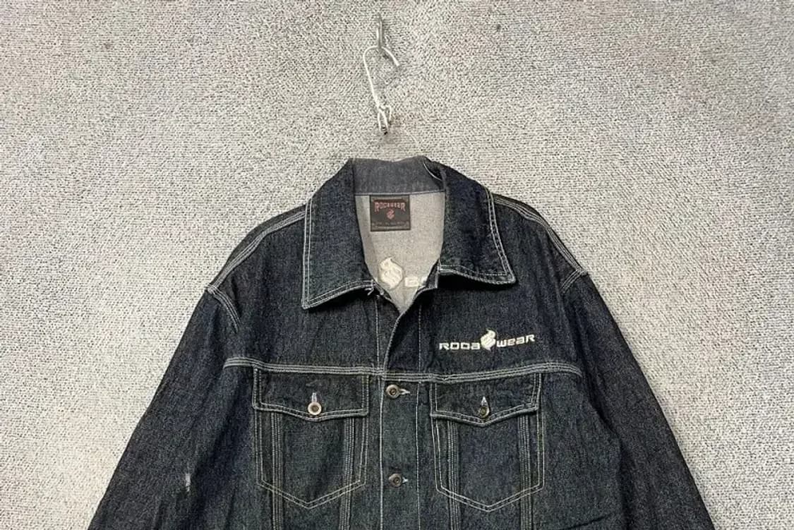 로카웨어 자수 로고 진청 스티치 데님 자켓 L 상품이미지3