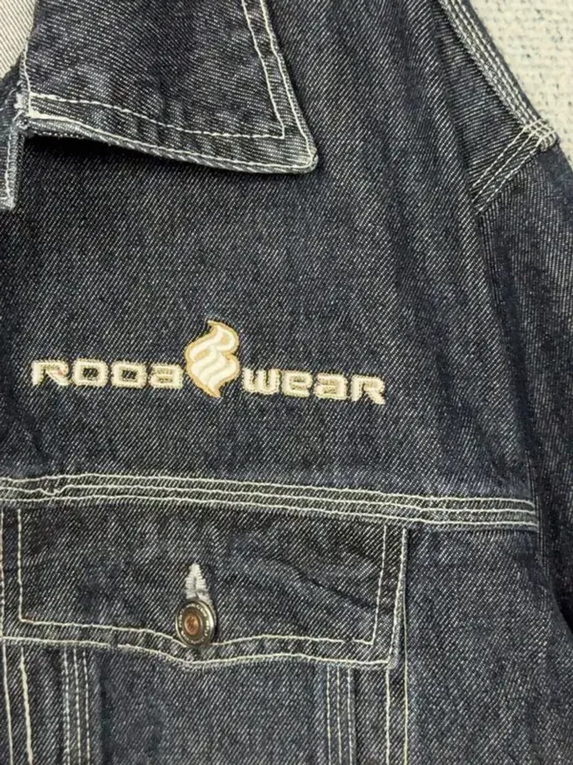 로카웨어 자수 로고 진청 스티치 데님 자켓 L 상품이미지7