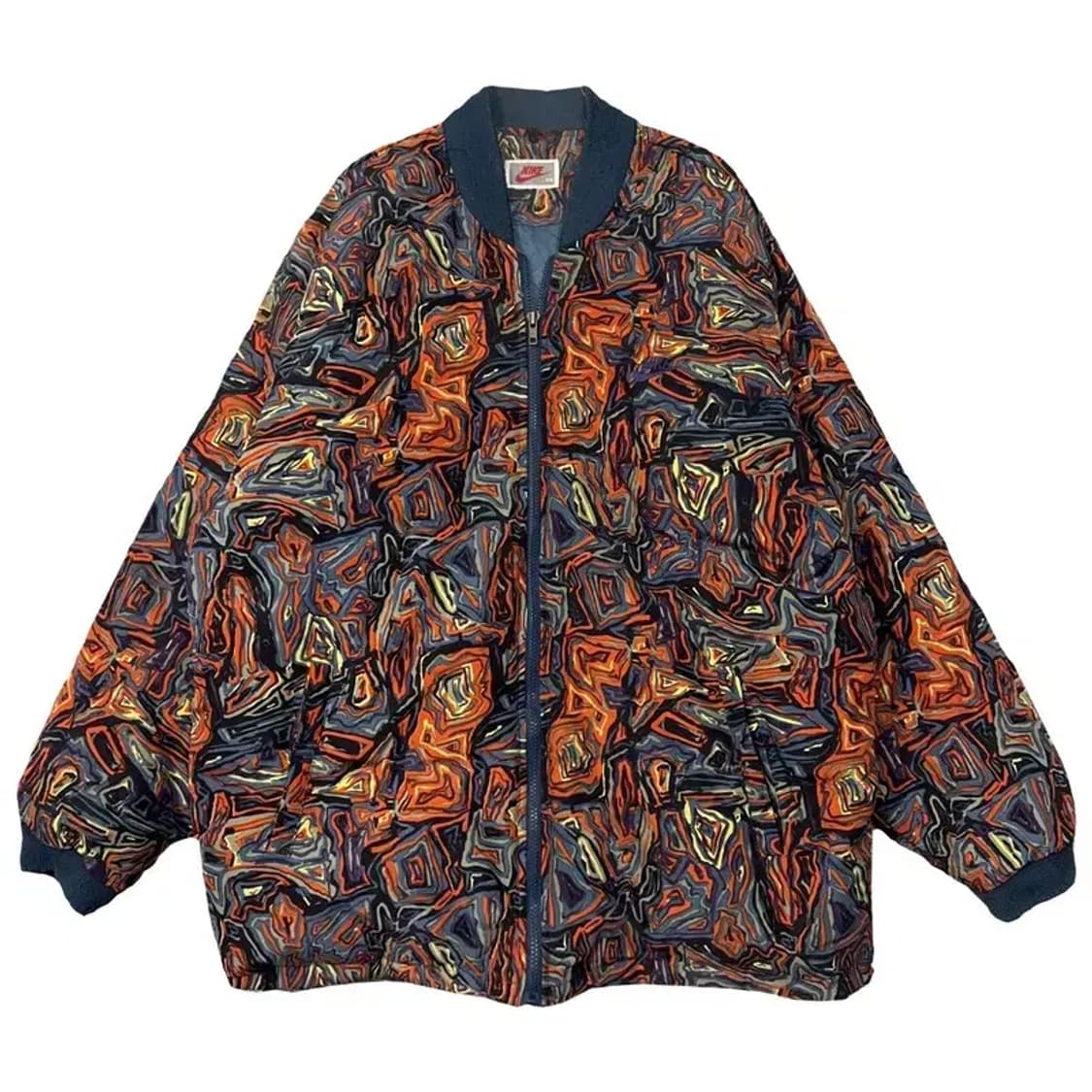 나이키 90s 올드스쿨 기하학 패턴 덕다운 오버 사이즈 블루종 패딩105 상품이미지1