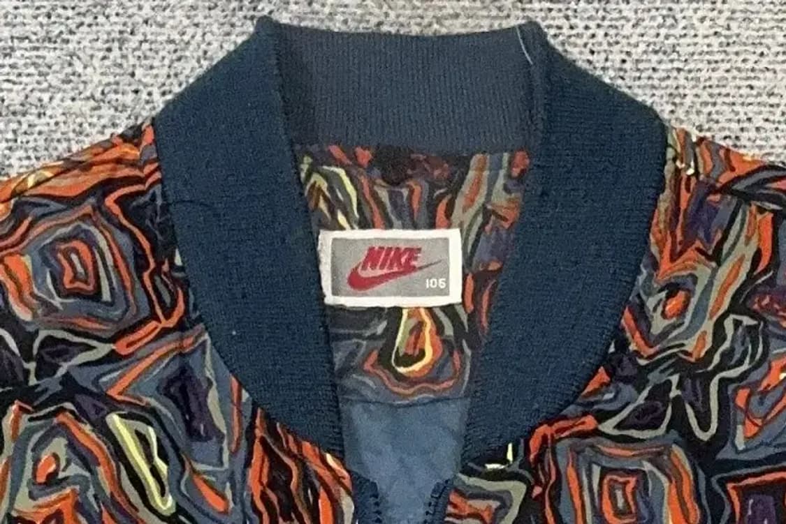 나이키 90s 올드스쿨 기하학 패턴 덕다운 오버 사이즈 블루종 패딩105 상품이미지5