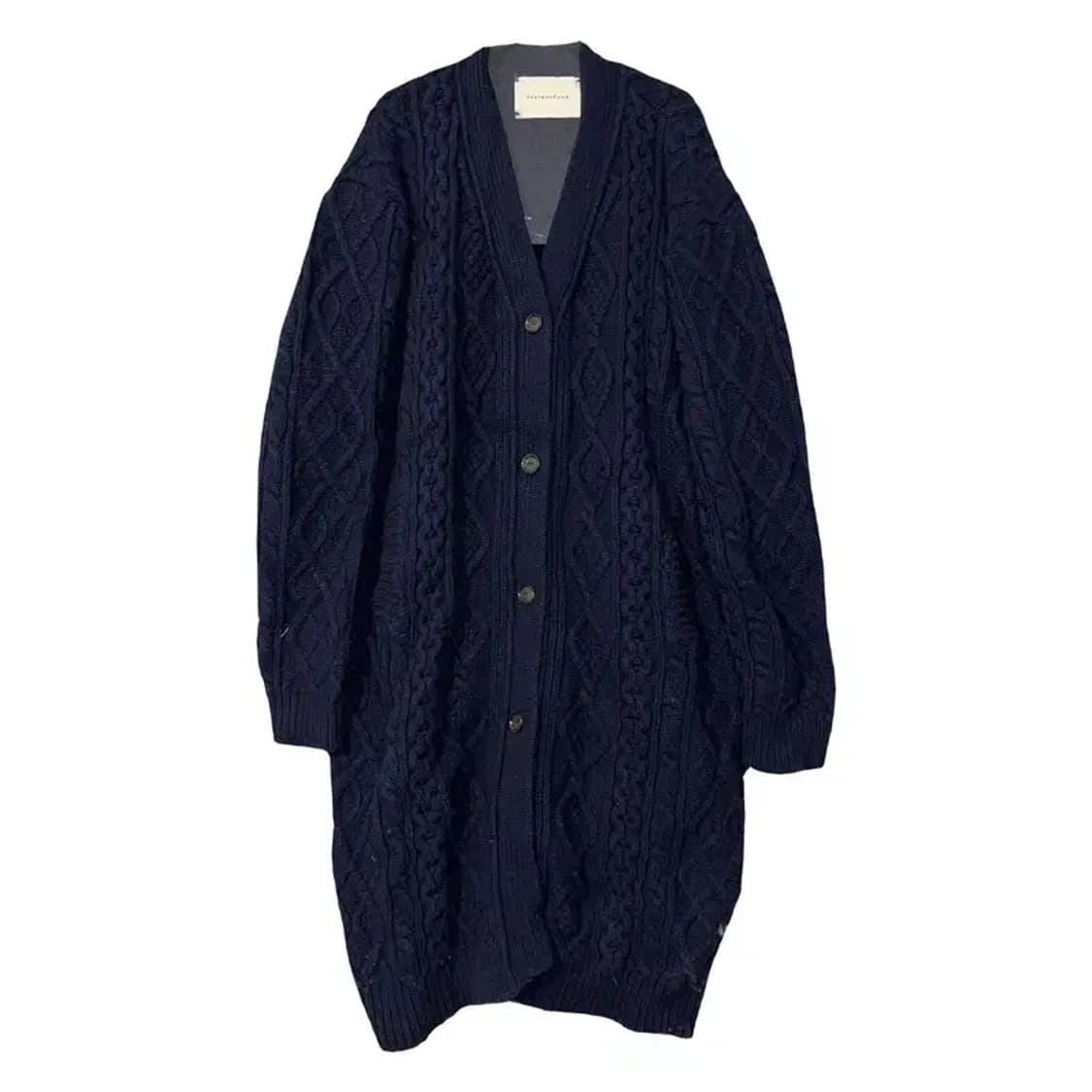 인스턴트 펑크 네이비 울 케이블 니트 가디건 FREE 상품이미지1