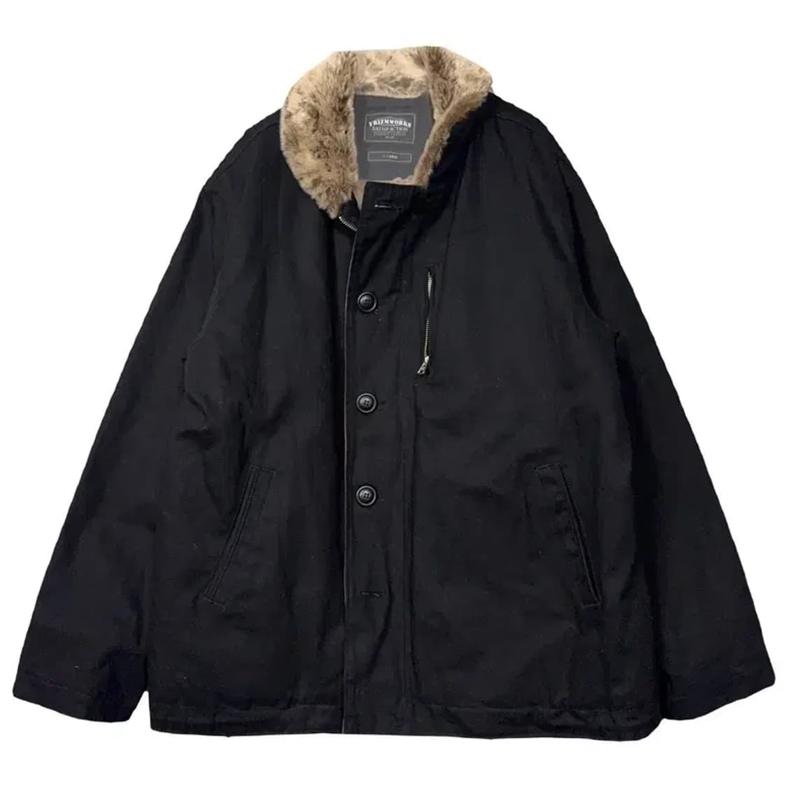 프리즘웍스 블랙 버튼 울프죠 버튼 자켓 X-LARGE 상품이미지1