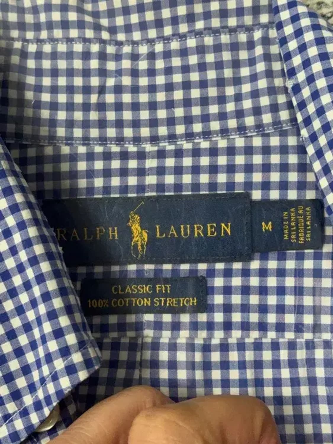 폴로 클래식 핏 체크 네이비 셔츠 M 상품이미지8