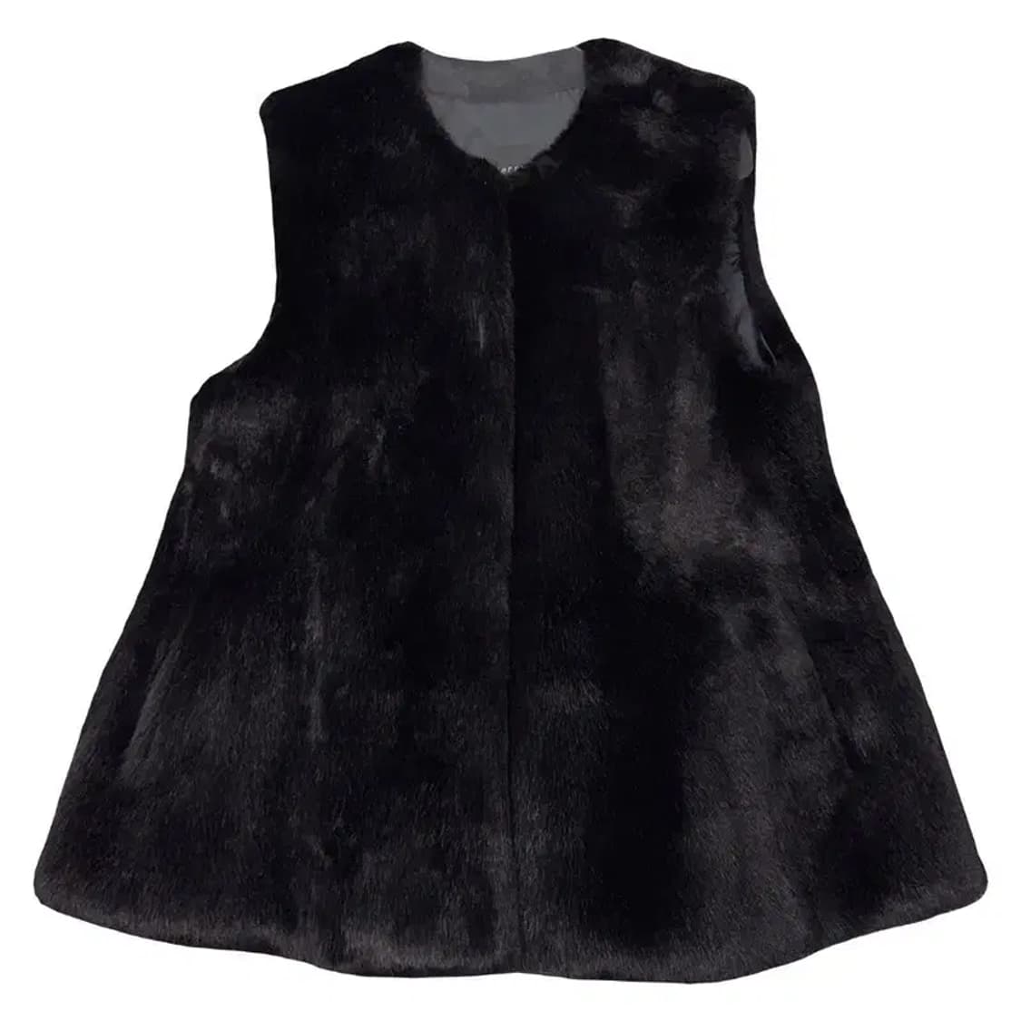 블랙 페이크 퍼 조끼 L 상품이미지1