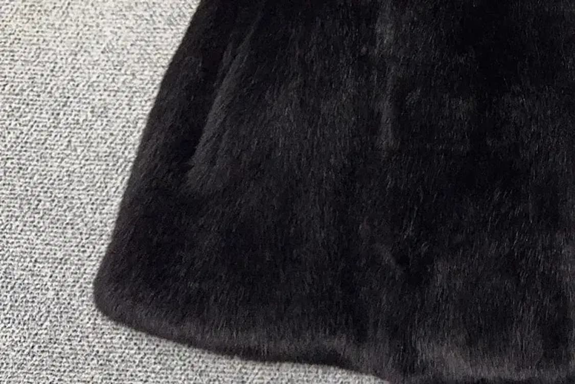 블랙 페이크 퍼 조끼 L 상품이미지6