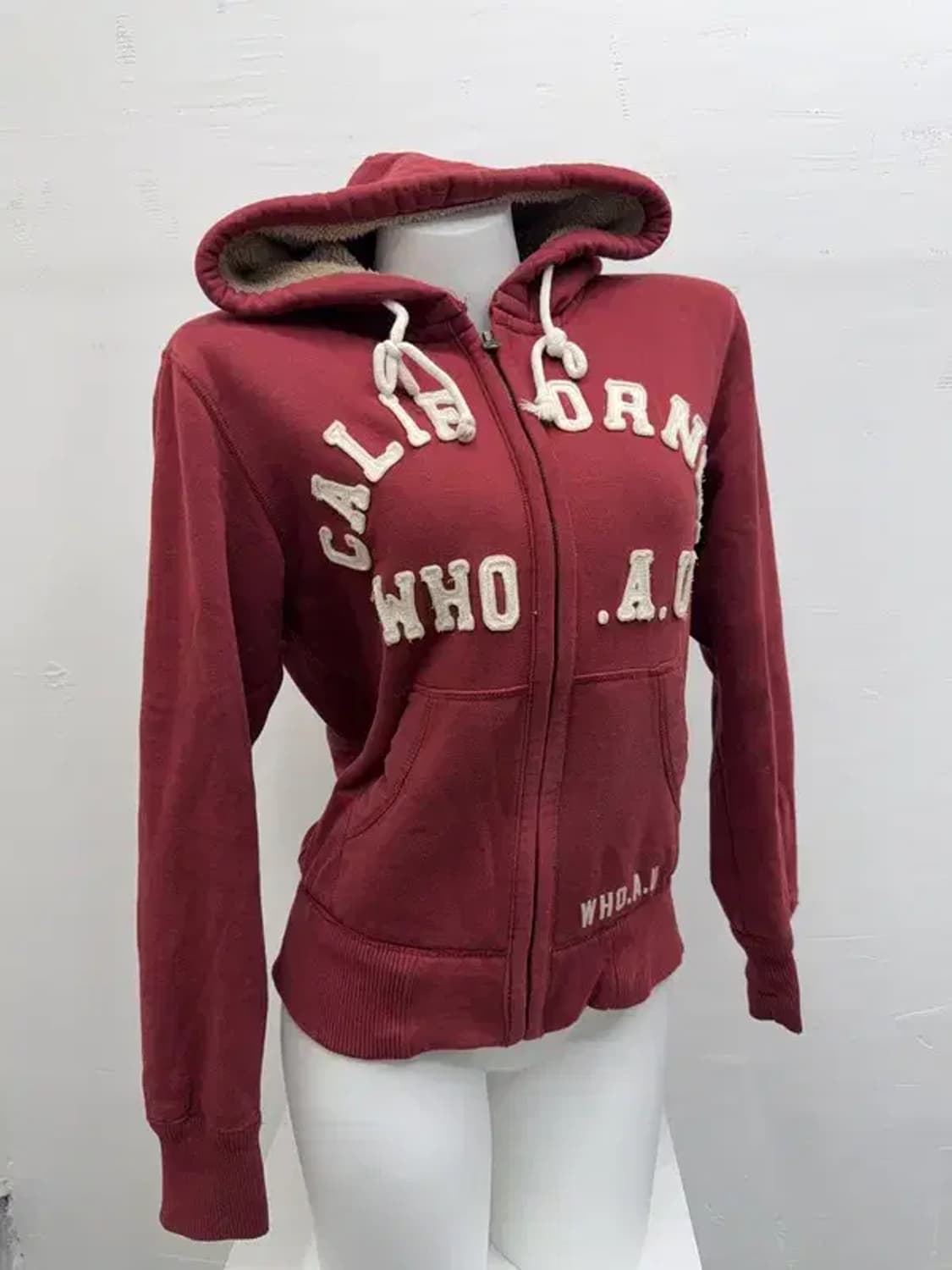 후아유 프린팅 와인 집업 SMALL 상품이미지1