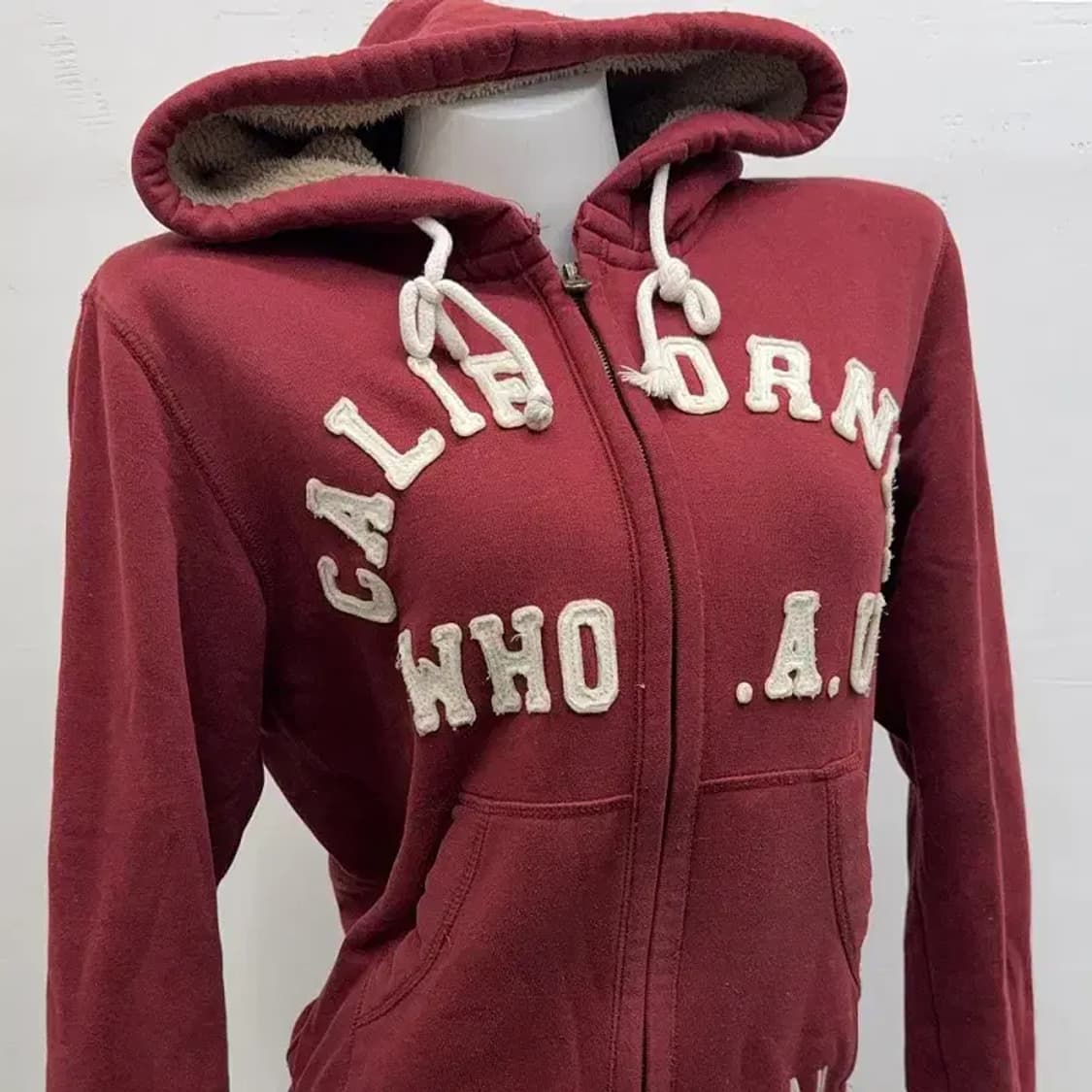 후아유 프린팅 와인 집업 SMALL 상품이미지4