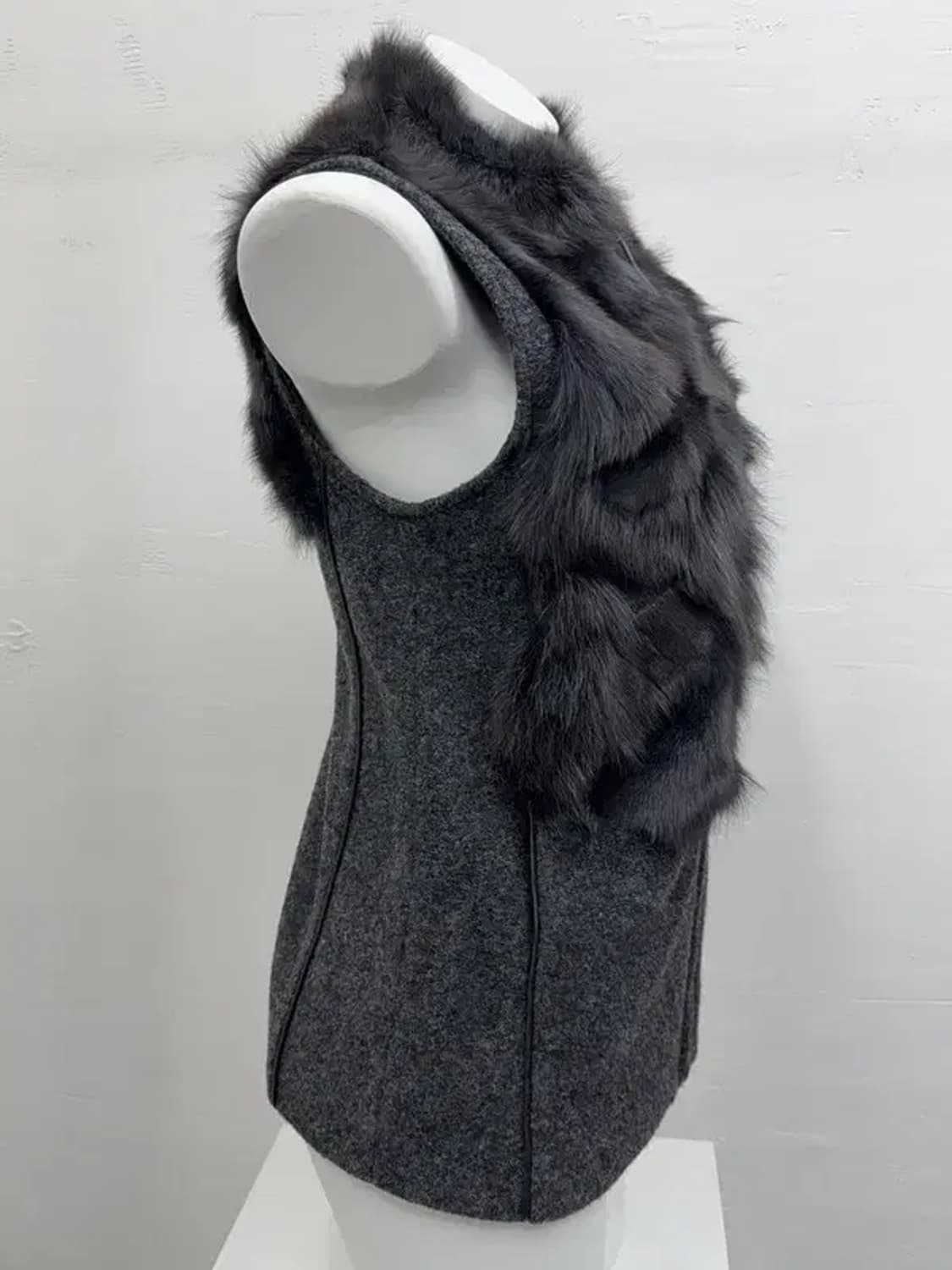 그레이 여우퍼조끼 상품이미지3