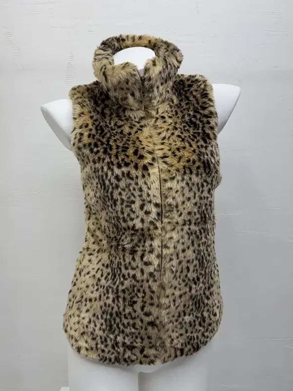 자라 호피 베이지 퍼조끼 XL 상품이미지1