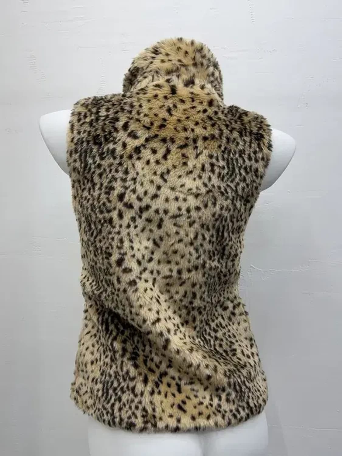 자라 호피 베이지 퍼조끼 XL 상품이미지2