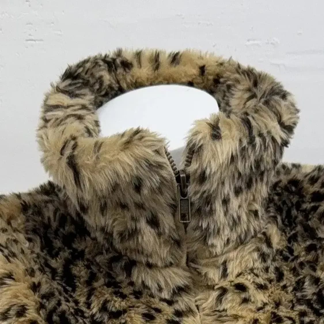 자라 호피 베이지 퍼조끼 XL 상품이미지5