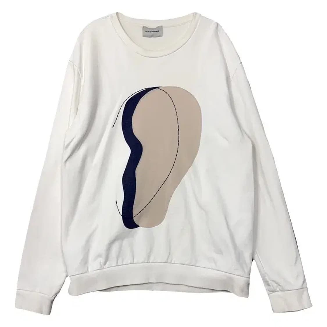 솔리드 옴므 캐주얼 프린팅 화이트 맨투맨 105 상품이미지1