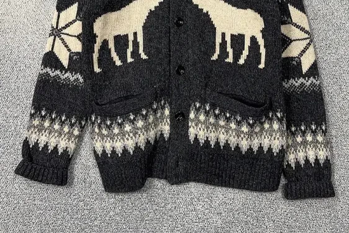 아베크롬비 로고 프린팅 클래식 숄카라 울 니트 가디건 M 상품이미지4