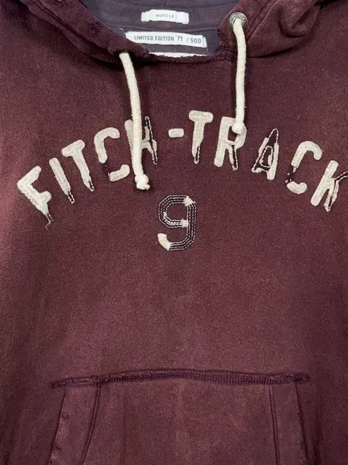 아베크롬비 버건디 빈티지 로고 후드티 L 상품이미지6